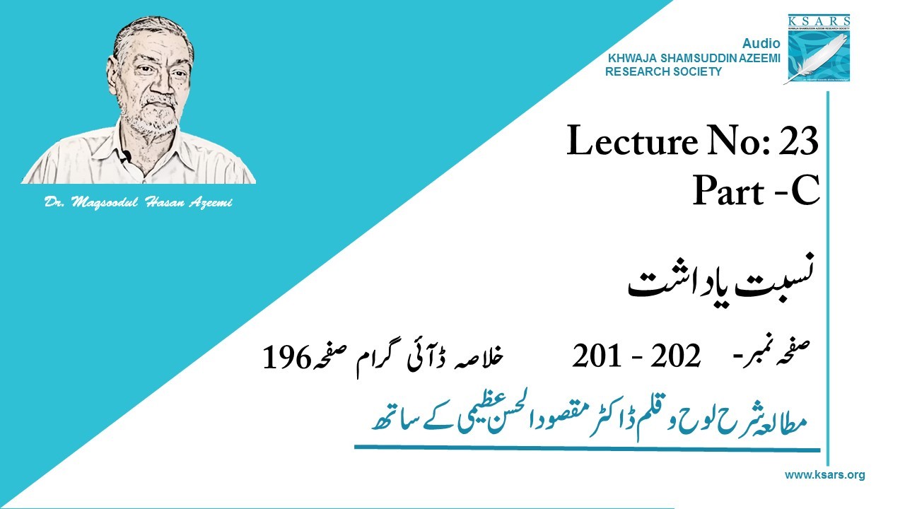 Lecture-23.3 Nisbate Yaddasht